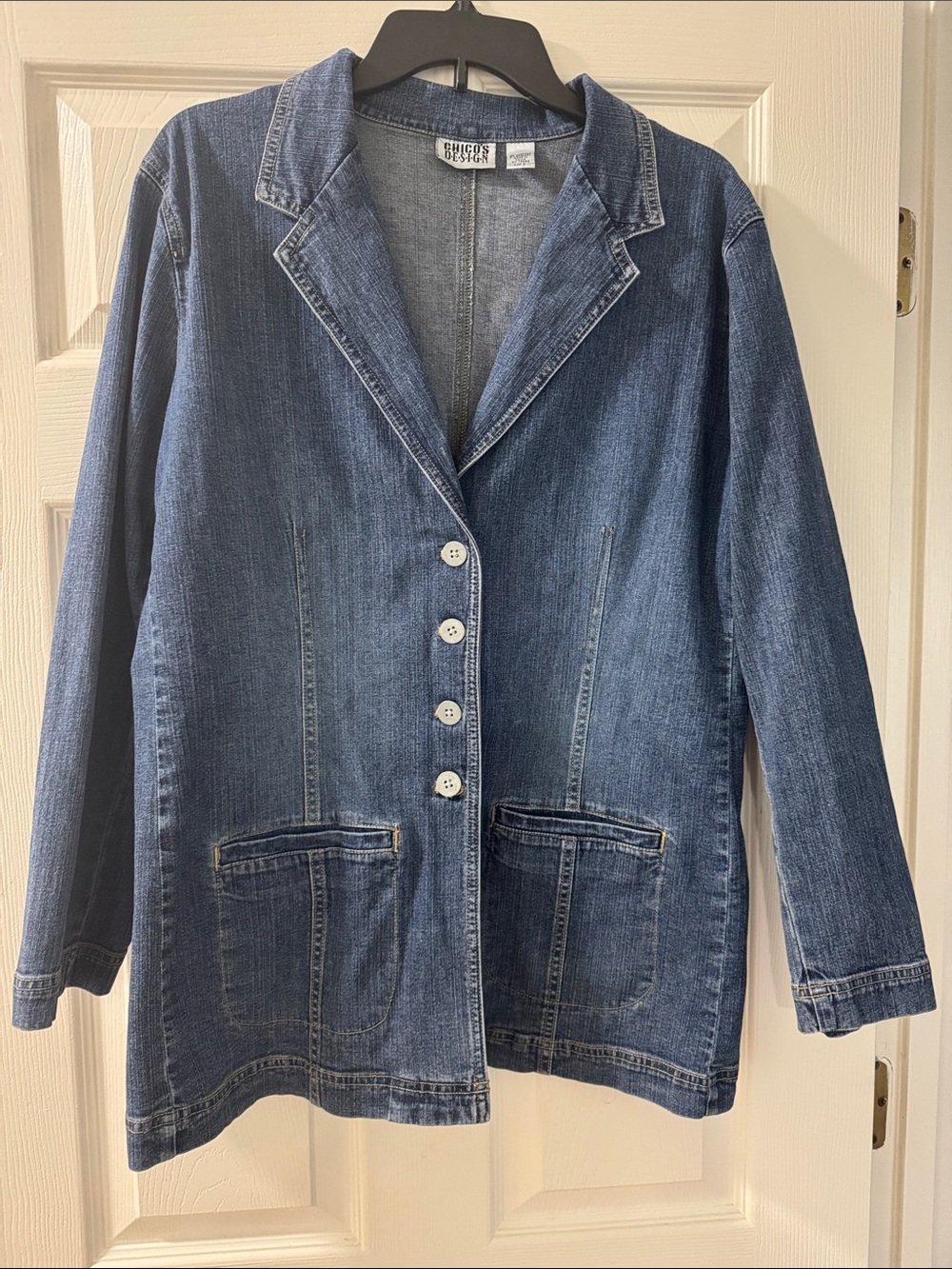 Chico's Classic Blue Denim Blazer Jacket